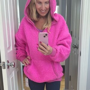 PINK Victoria's Secret Fuchsia Sherpa Hoodie